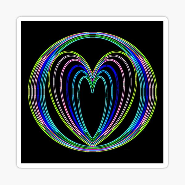Item preview, Neon Heart, Rainbow Bubbles designed and sold by IdeaJones.