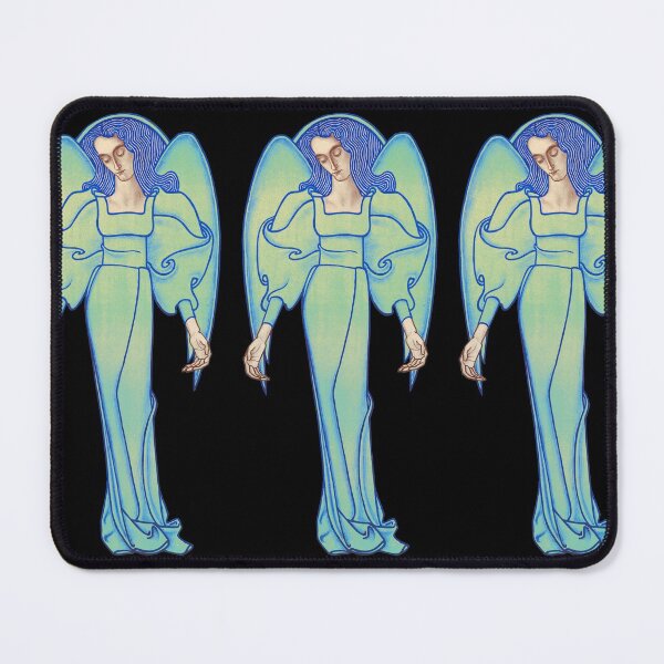 Item preview, Vintage Art Nouveau Pale Blue Angel Drawing Illustration Stylized Image designed and sold by TrulyEpoque.