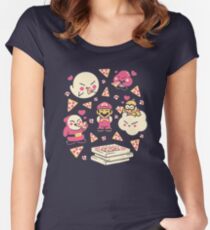 Camiseta entallada de cuello ancho Fiesta de pizza