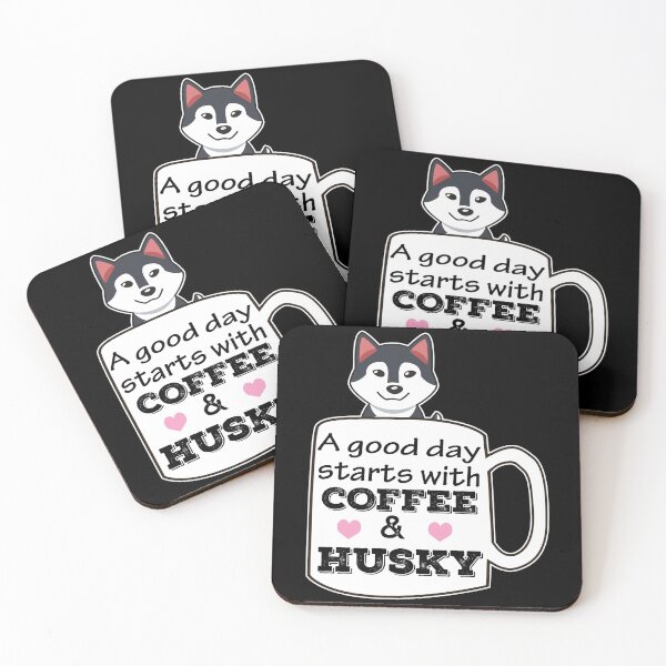 Item preview, a good day starts with coffee and husky, cute husky lover designed and sold by alaechamlal.