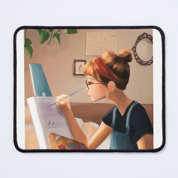 Item preview, Girl Paints in her room drawing  designed and sold by colorartboxs.