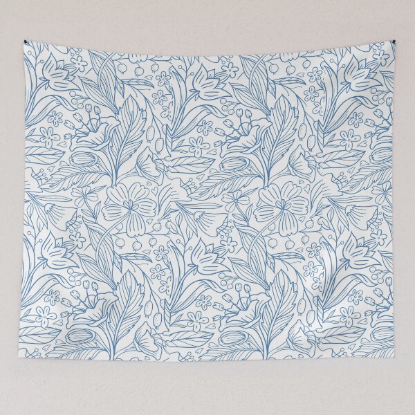 Item preview, Blue Flower Pattern, Mural Alja Horvat Art Work designed and sold by sucinatsangg.