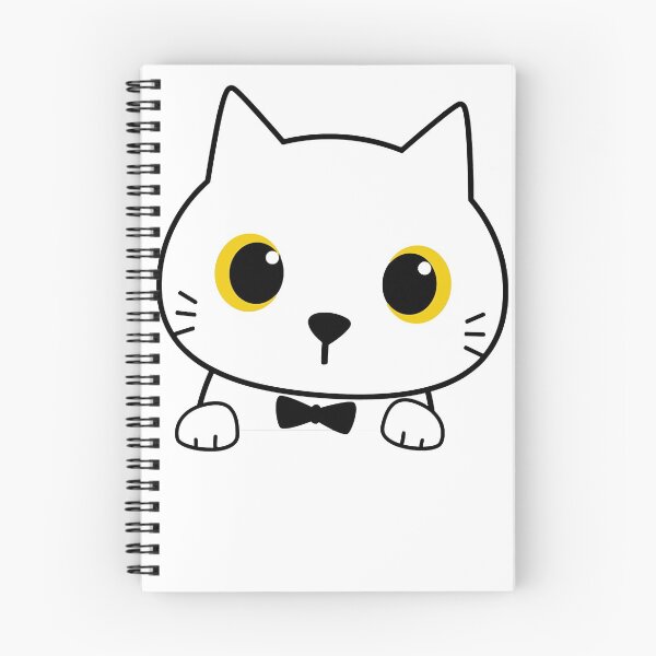 Item preview, white cat peeking sticker, black cat designed and sold by BLACKEARTHMO.