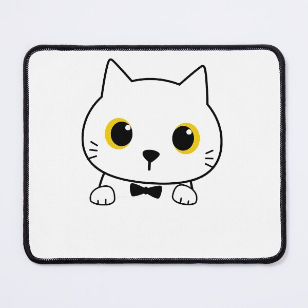 Item preview, white cat peeking sticker, black cat designed and sold by BLACKEARTHMO.