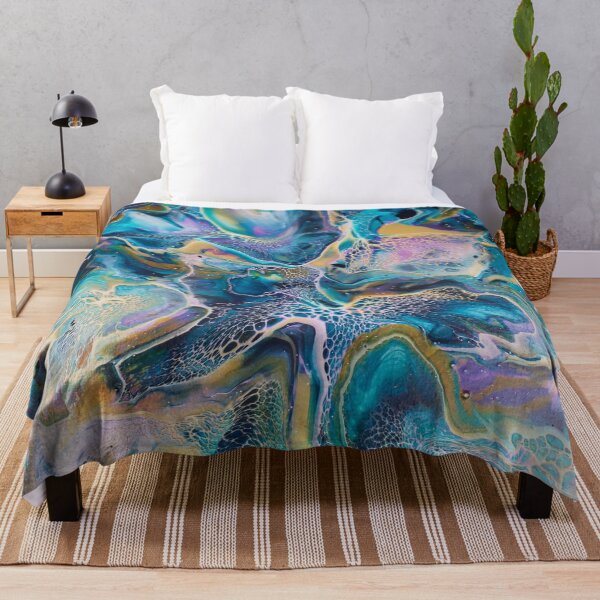 Item preview, Beautiful Flower Garden Inspired Abstract Fluid Art Acrylic Pour Painting designed and sold by CrystalCoast.