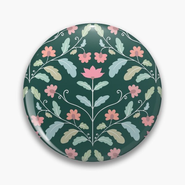 Artikelvorschau, Moderner Blumendamast in Grün entworfen und verkauft von zhSurfaceDesign.