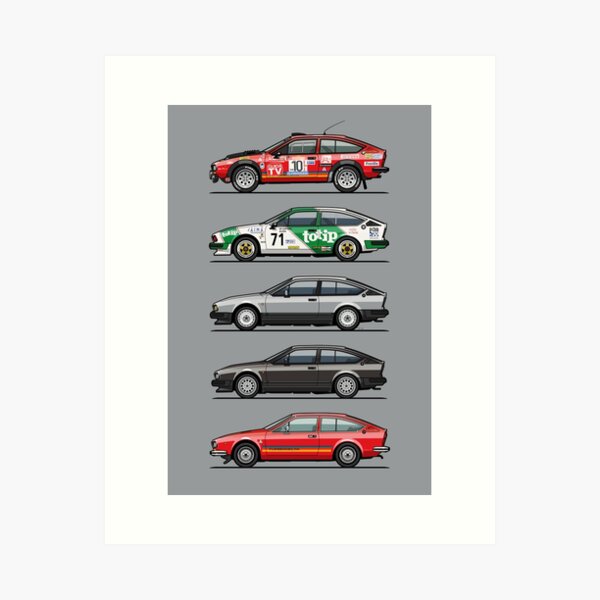Stack of Alfa Romeo Alfetta GT and GTV6 Art Print