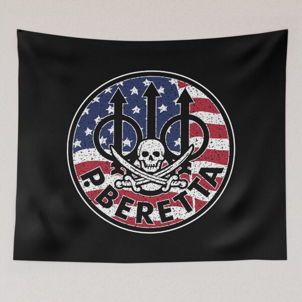 Item preview, Team USA Pietro Beretta Pistol Shotgun Rifle Pirate Operator - Retro 80's designed and sold by Warhawk Designs.