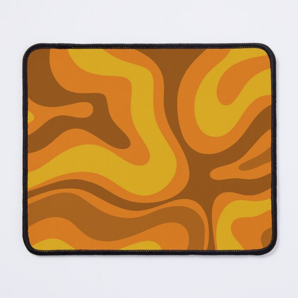 Item preview, Modern Retro Liquid Swirl Abstract Pattern in 70s Orange Brown Mustard designed and sold by kierkegaard.