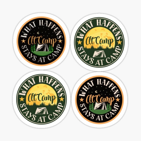 What happens at camp stays at camp funny sticker pack Sticker