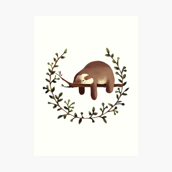 SLEEPING SLOTH Art Print