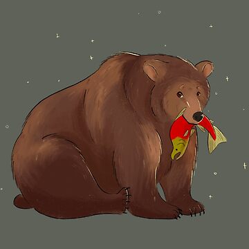 Artwork thumbnail, Bear and Salmon by InkAndSwords