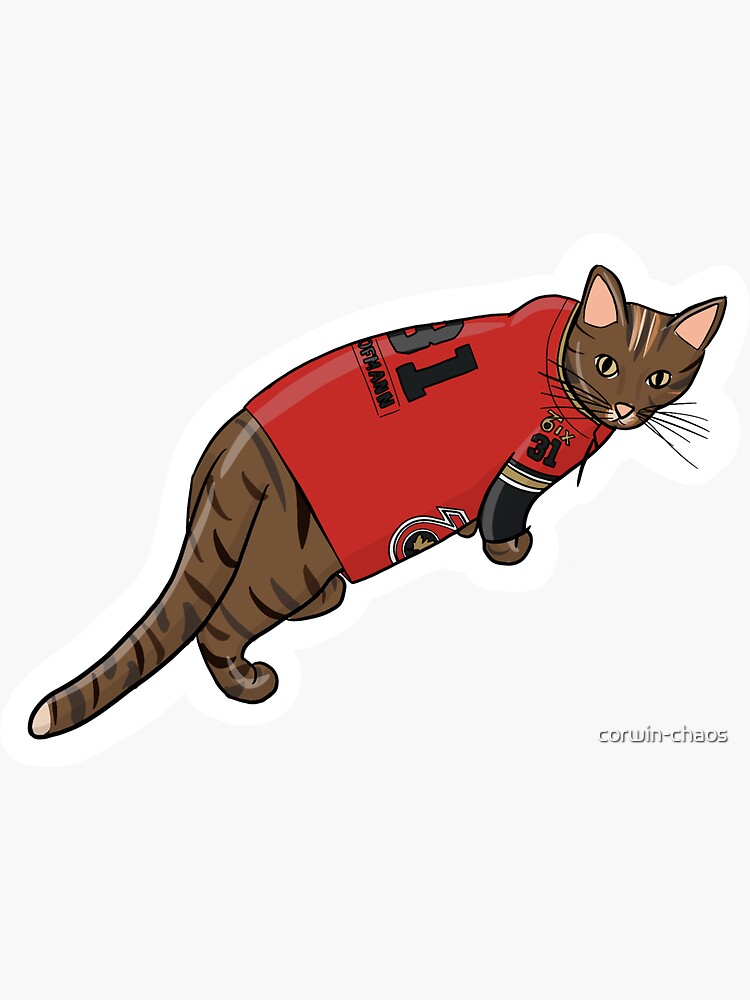 cat in a tera Hofmann jersey  Sticker for Sale by corwin-chaos