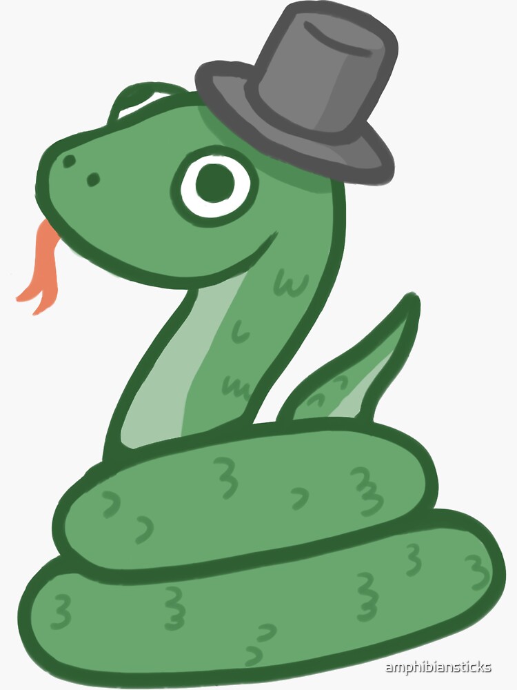 "top hat snake" Sticker for Sale by amphibiansticks Redbubble