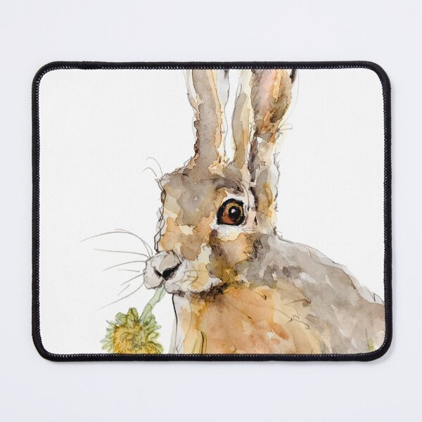 Item preview, European hare with dandelions - hand drawing, watercolor, spring greetings designed and sold by un-artiges.