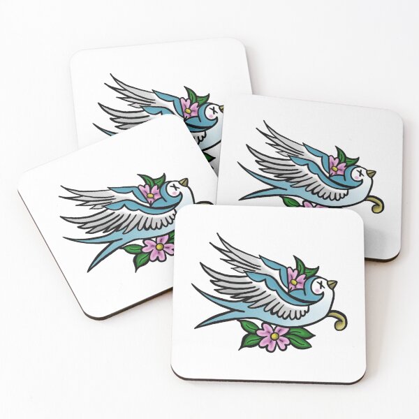 Item preview, Blue swallow bird - traditional  tattoo designed and sold by morganbethdraws.