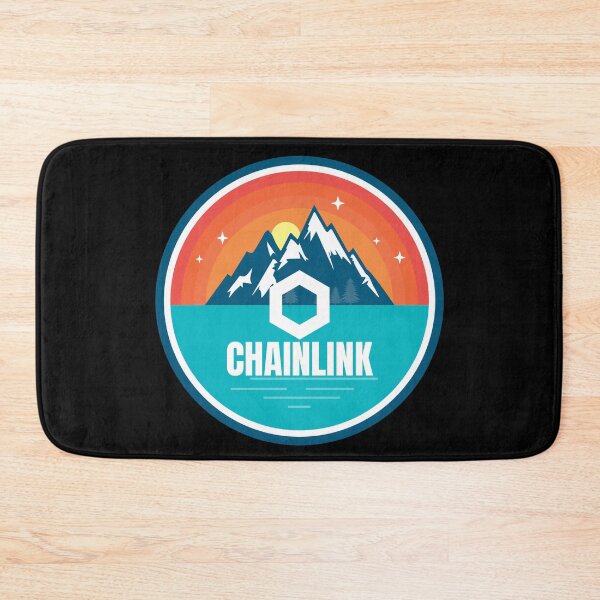 Item preview, Chainlink LINK Permission Mountain Badge Sunset Lake Crypto Cryptocurrency designed and sold by Bitcoin-Fashion.