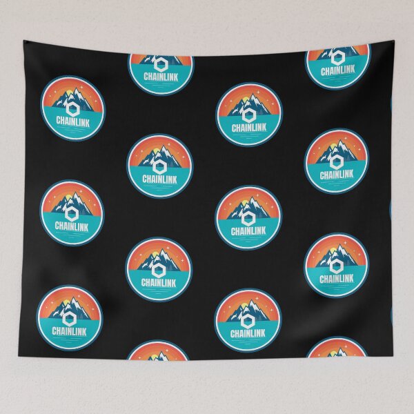 Item preview, Chainlink LINK Permission Mountain Badge Sunset Lake Crypto Cryptocurrency designed and sold by Bitcoin-Fashion.