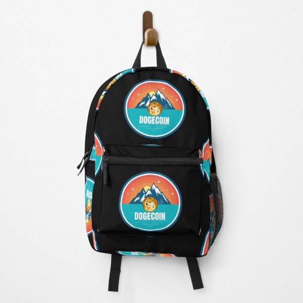 Item preview, Dogecoin DOGE Mountain Badge Sunset Lake Crypto Cryptocurrency designed and sold by Bitcoin-Fashion.