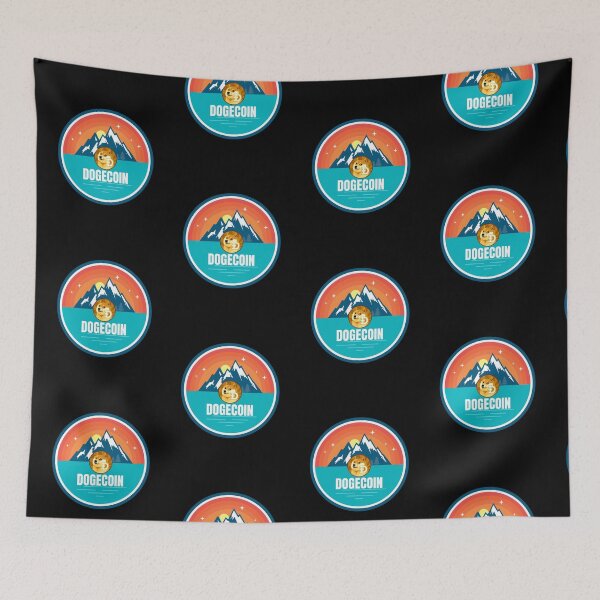 Item preview, Dogecoin DOGE Mountain Badge Sunset Lake Crypto Cryptocurrency designed and sold by Bitcoin-Fashion.