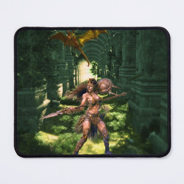 Item preview, Warrior and dragon in the fantasy forest designed and sold by brendanre.