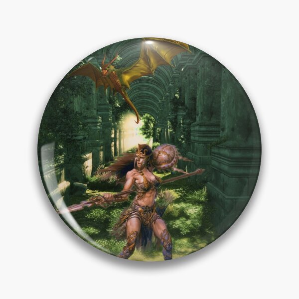 Item preview, Warrior and dragon in the fantasy forest designed and sold by brendanre.