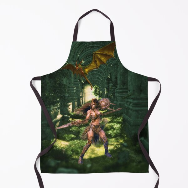 Item preview, Warrior and dragon in the fantasy forest designed and sold by brendanre.