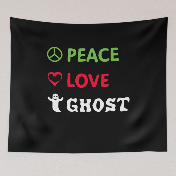 Item preview, Peace Love | Funny Halloween Ghost designed and sold by ghazalish.