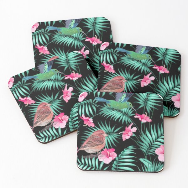 Item preview, Jungle tropical flower and bird pattern designed and sold by SKMAXX.