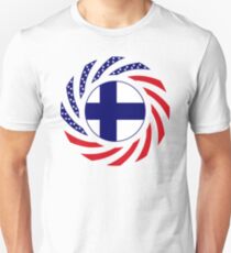 Finnish American Multinational Patriot Flag Series Unisex T-Shirt