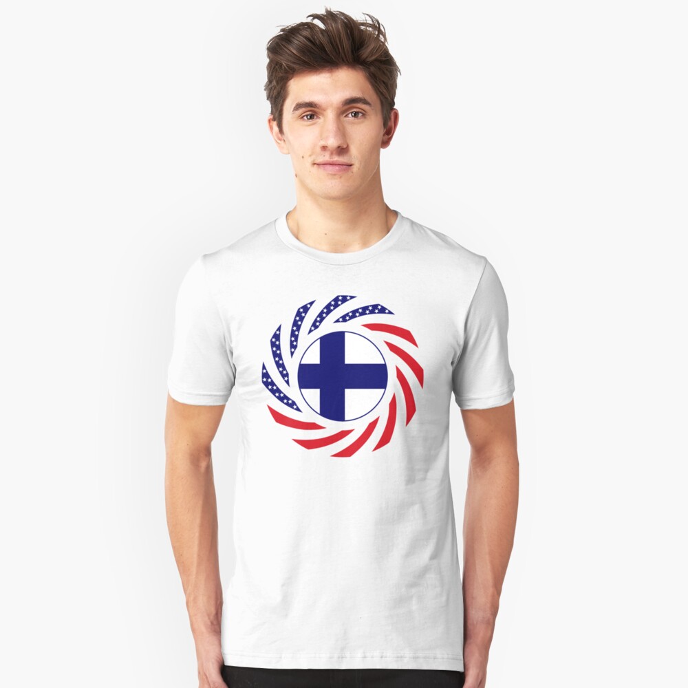 Finnish American Multinational Patriot Flag Series Slim Fit T-Shirt