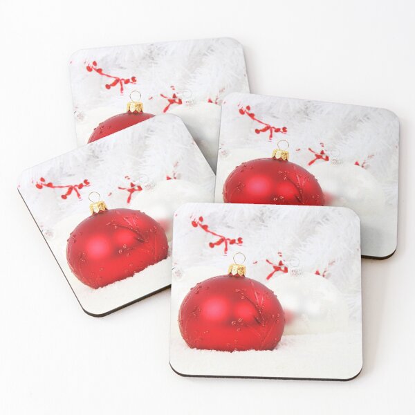 Item preview, Red and White Baubles in the Snow designed and sold by Arbrew.