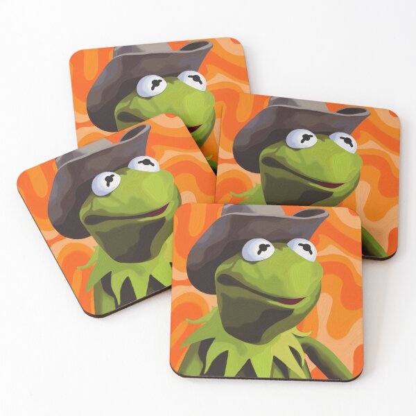 Item preview, Cowboy Kermit Painting (version 1/2 - orange background) designed and sold by Jessiwins19.