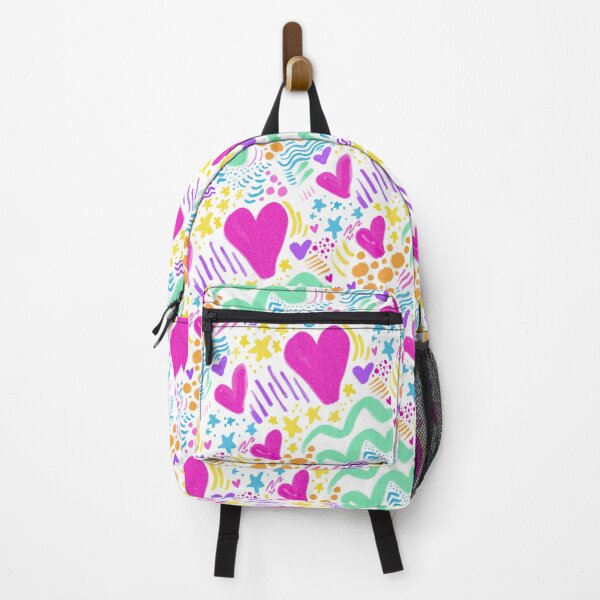 Item preview, Fun 90s Inspired Pattern with Hearts Stars Dots and Squiggles designed and sold by Daydreamer Alley.