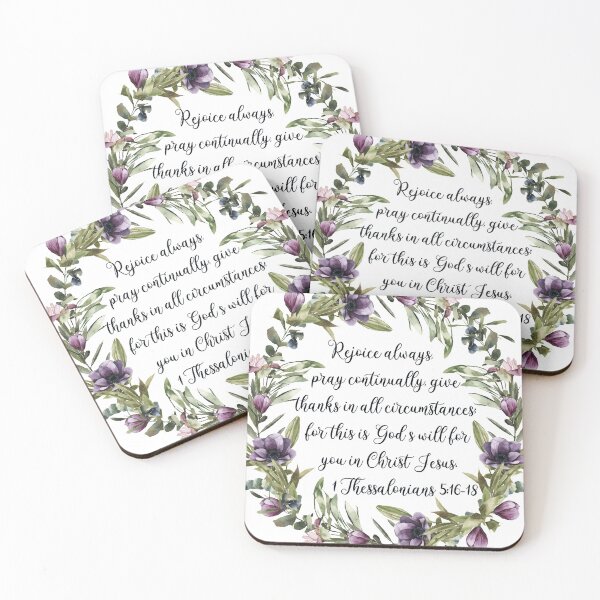 Item preview, Rejoice Always Pray Continually, 1Thessalonians 5:16-18, Bible Verse, Watercolor Scripture designed and sold by Dzhenka-Balimez.