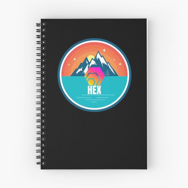 Item preview, HEX Mountain Badge Sunset Lake Crypto Cryptocurrency designed and sold by Bitcoin-Fashion.
