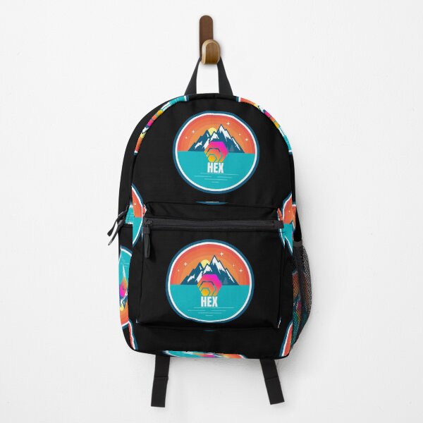 Item preview, HEX Mountain Badge Sunset Lake Crypto Cryptocurrency designed and sold by Bitcoin-Fashion.