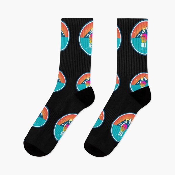 Item preview, HEX Mountain Badge Sunset Lake Crypto Cryptocurrency designed and sold by Bitcoin-Fashion.