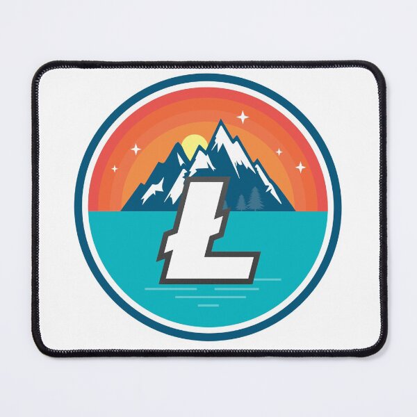 Item preview, Litecoin LTC Mountain Badge Sunset Lake Crypto Cryptocurrency designed and sold by Bitcoin-Fashion.