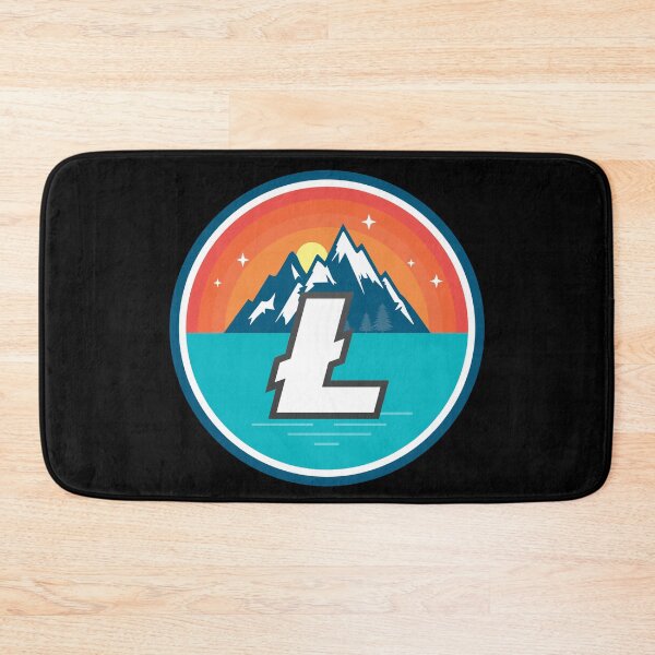 Item preview, Litecoin LTC Mountain Badge Sunset Lake Crypto Cryptocurrency designed and sold by Bitcoin-Fashion.