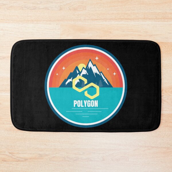 Item preview, Polygon MATIC Mountain Badge Sunset Lake Crypto Cryptocurrency designed and sold by Bitcoin-Fashion.