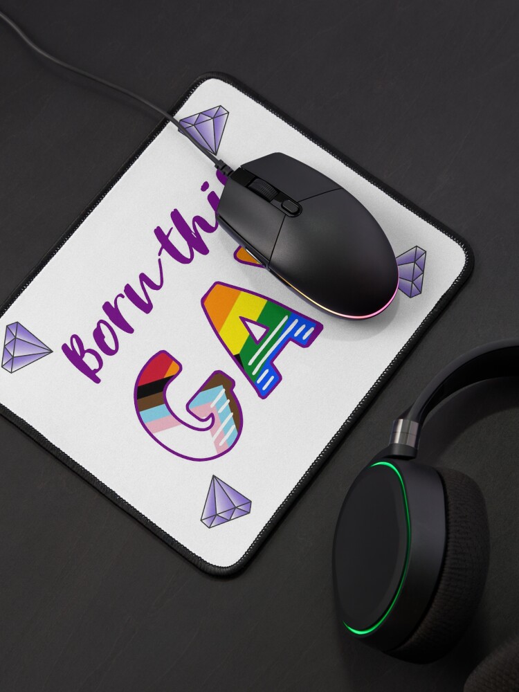 Alternate view of Born this GAY fabulous LGBTQIA+ progress pride flag Mouse Pad
