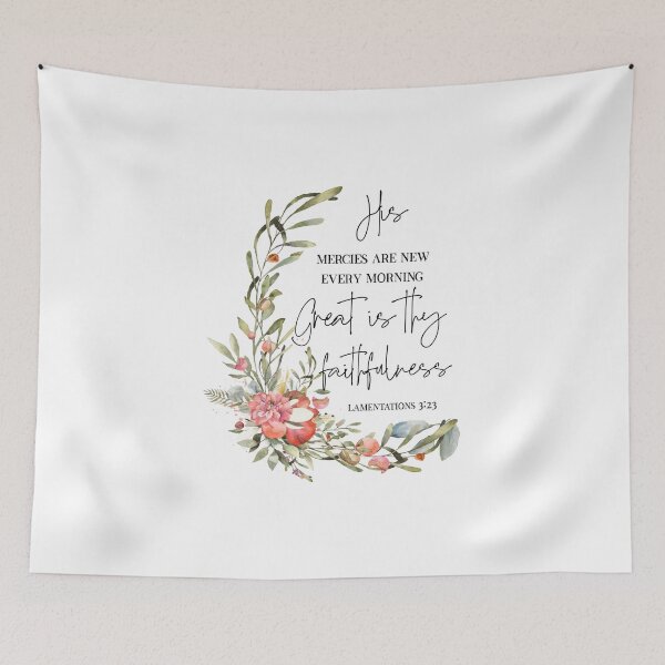 Item preview, His Mercies Are New Every Morning, Lamentations 3:23, Watercolor Scripture, Bible Verse, Inspirational Quote designed and sold by Dzhenka-Balimez.