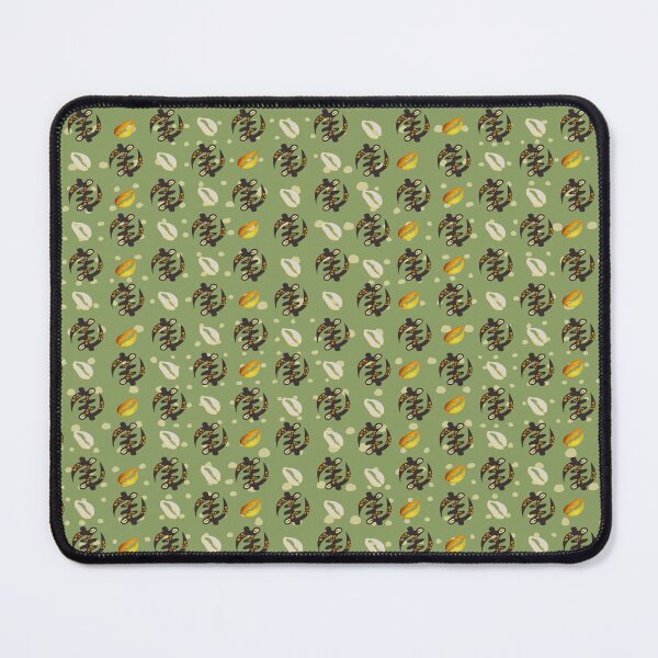 Item preview, Green West African God Symbol Cowrie Shell Textile Art Pattern designed and sold by BlackArt Cafe.