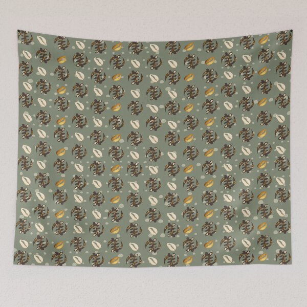 Item preview, West African Adinkra God Symbol Cowrie Shell Textile Art Pattern designed and sold by BlackArt Cafe.