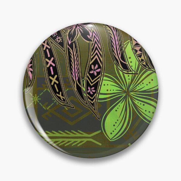Item preview, Vintage Green Samoan Malu Mana Tribal Collage designed and sold by sunnthreads.