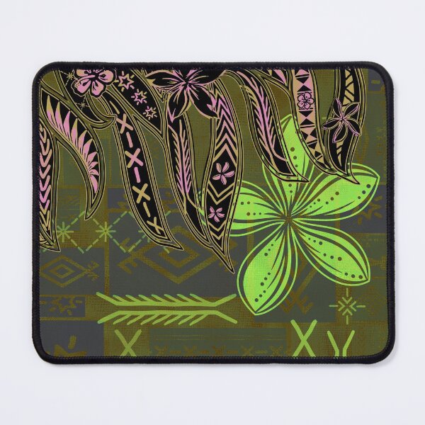 Item preview, Vintage Green Samoan Malu Mana Tribal Collage designed and sold by sunnthreads.