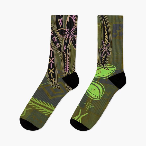 Item preview, Vintage Green Samoan Malu Mana Tribal Collage designed and sold by sunnthreads.