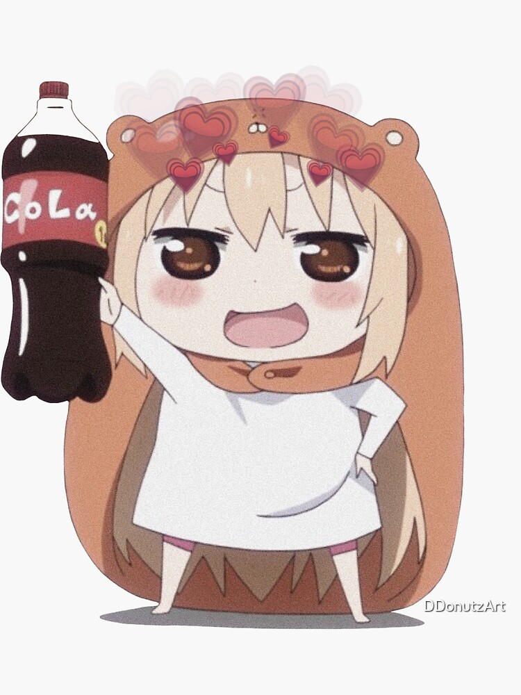 "Umaru-chan Holding Her Cola Proudly! - Desaturated Aesthetic" Sticker