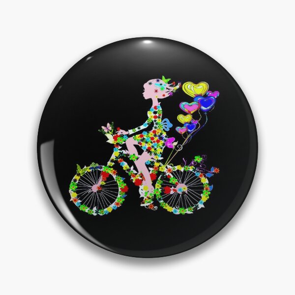 Item preview, GIRL ON A FLOWERED BICYCLE : Abstract Psychedelic Print designed and sold by posterbobs.